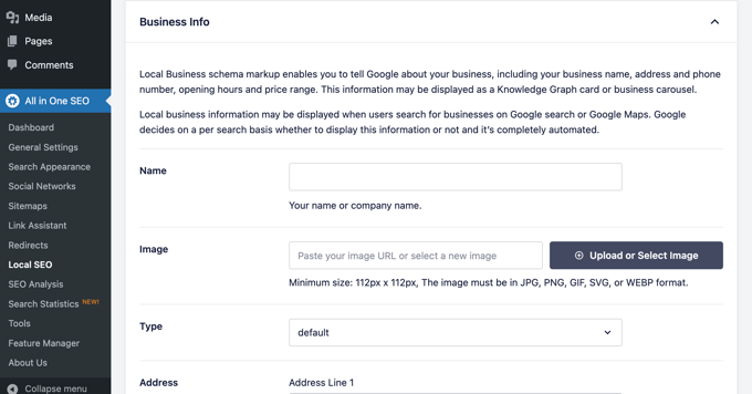 Adicionando informações comerciais ao seu site usando o AIOSEO Adicionando informações comerciais ao seu site usando o AIOSEO