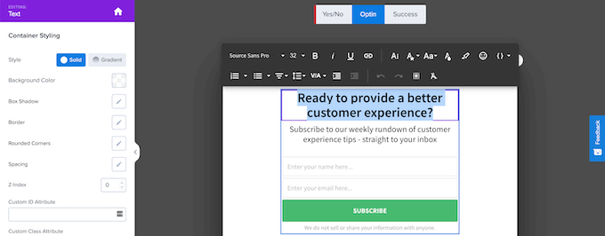 Personalizando um popup usando o construtor de arrastar e soltar Personalizando um popup usando o construtor de arrastar e soltar