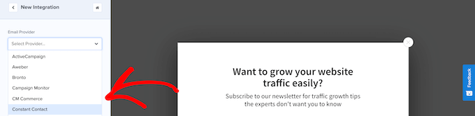 Integrando seu provedor de e-mail marketing com o OptinMonster Integrando seu provedor de e-mail marketing com o OptinMonster