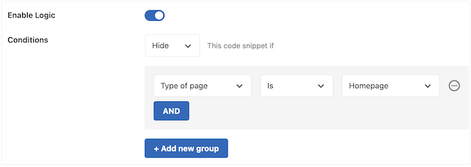 Adicionando lógica condicional aos seus trechos de código personalizados Adicionando lógica condicional aos seus trechos de código personalizados