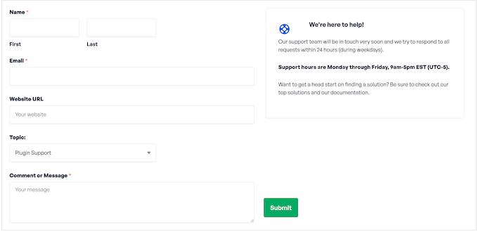 O portal de suporte do WPCode O portal de suporte do WPCode