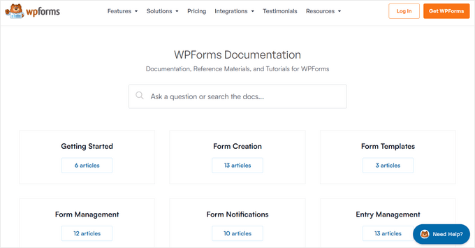 Documentação online do WPForms Documentação online do WPForms
